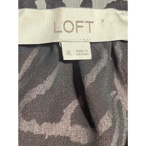 LOFT Women's Short Sleeve Lined Chiffon‎ Pullover Blouse Top Size XL - Picture 4 of 7